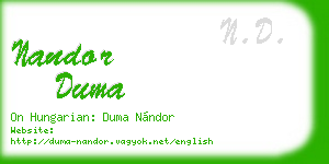 nandor duma business card